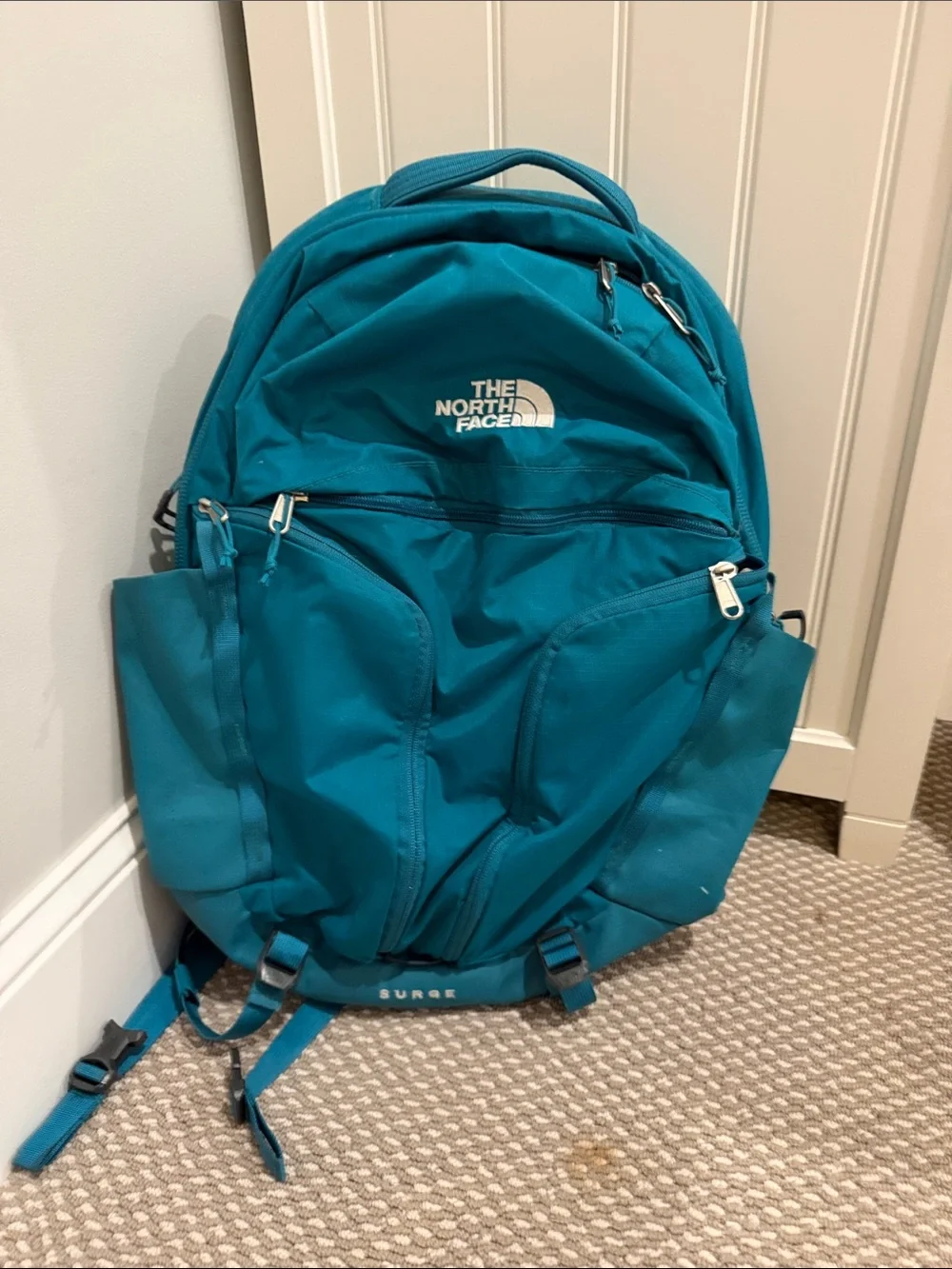 The North Face Surge Backpack in Teal